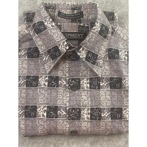 Equipment‎ Abstract Print Men's Button Up Cotton Short Sleeve Shirt Size M